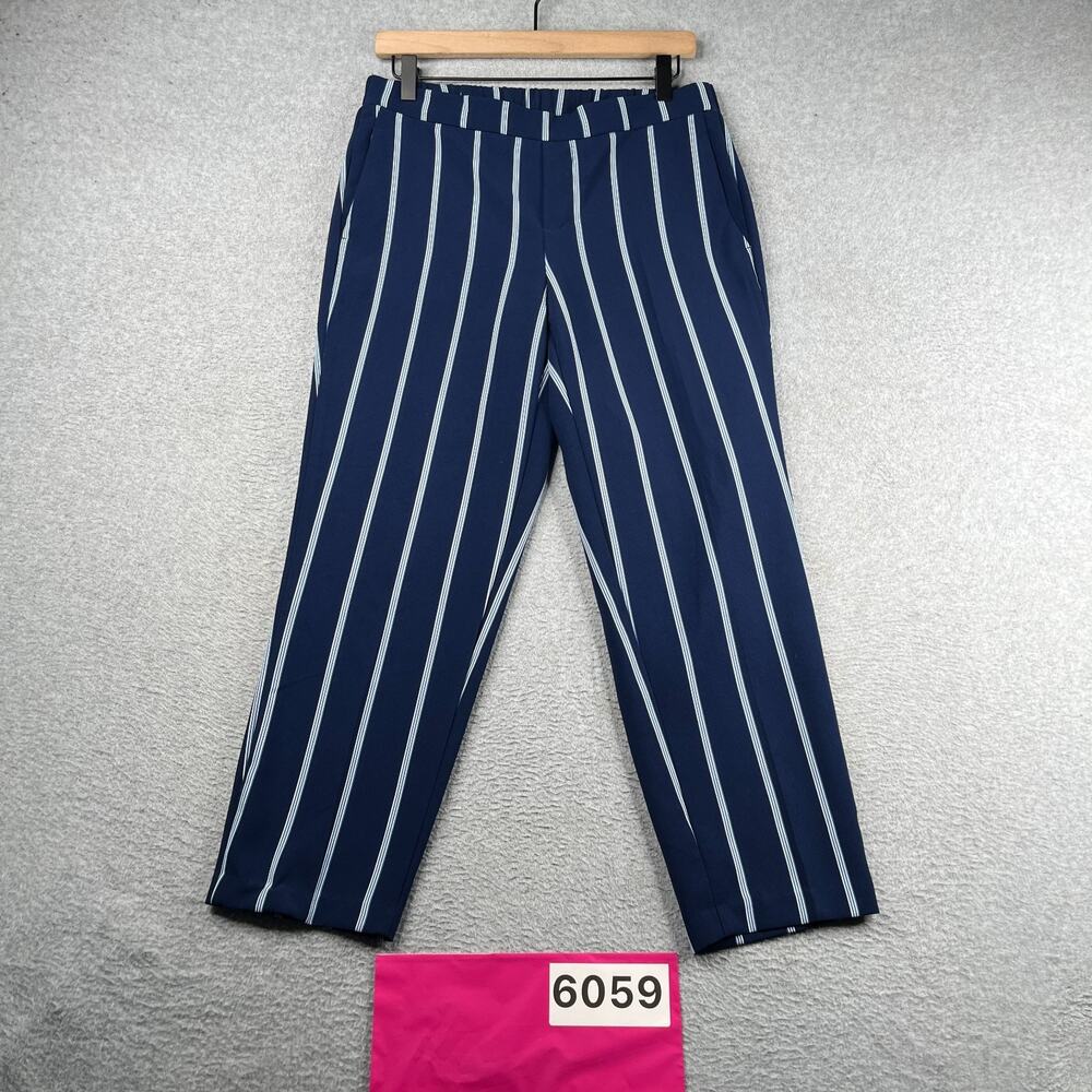 Old Navy Lightweight Pants Navy Blue Striped Beach Casual Size 6